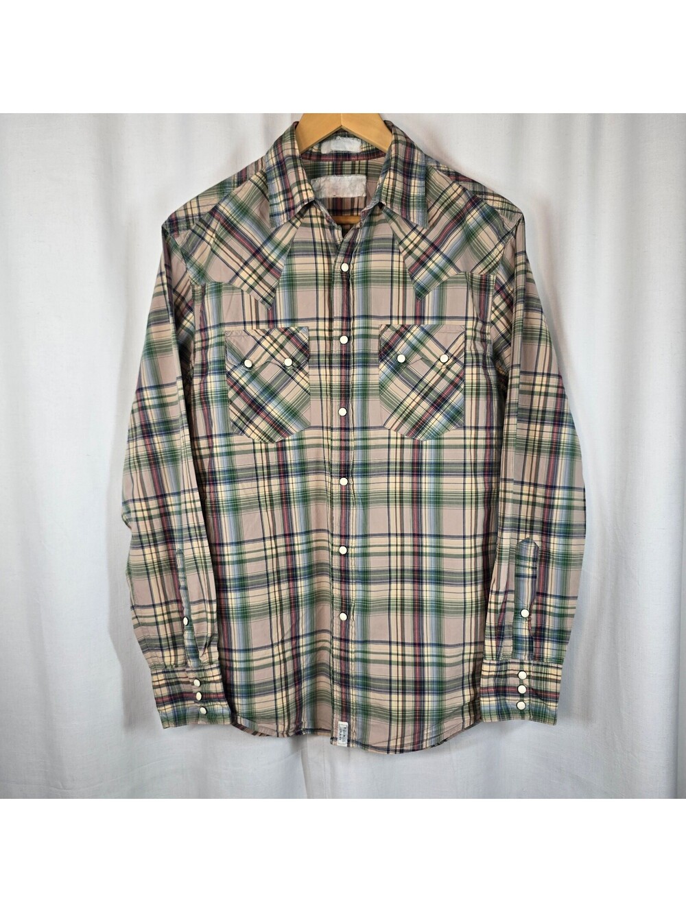 Ralph Lauren Polo Jeans Co Men's Small Plaid Western Pearl Snap Shirt